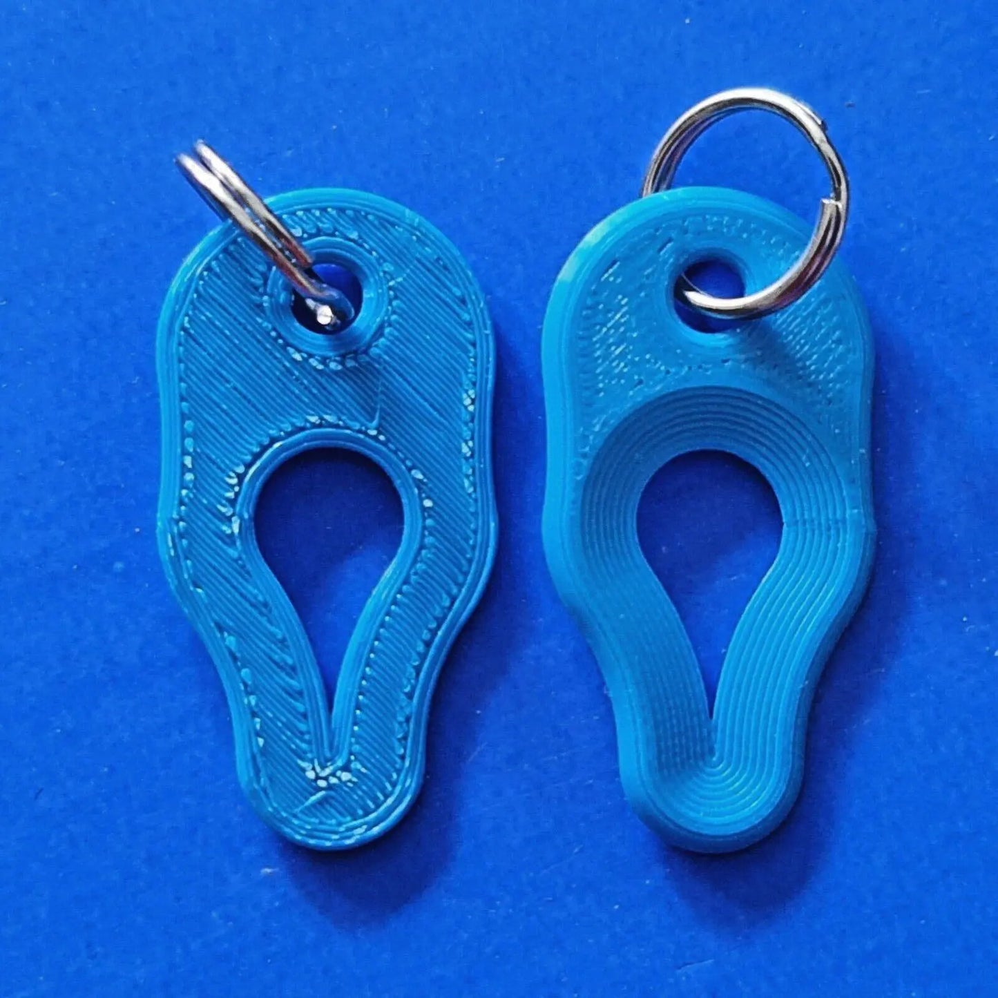 2 x Key Ring Tick Removal Tools Blue PLA Plastic Biodegradable, dog cat horse 3D Peak Print