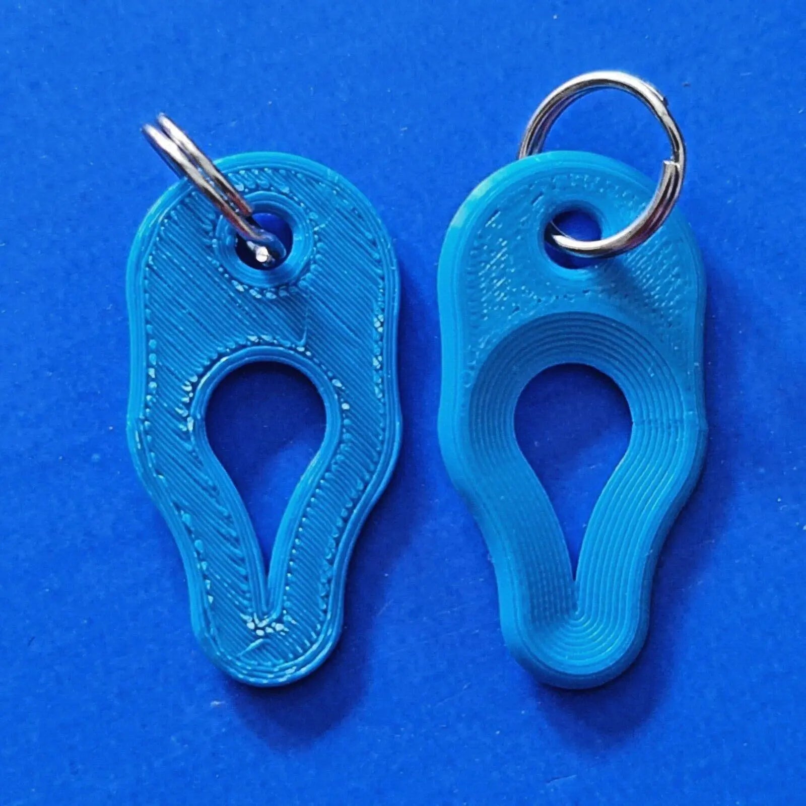 2 x Key Ring Tick Removal Tools Blue PLA Plastic Biodegradable, dog cat horse 3D Peak Print
