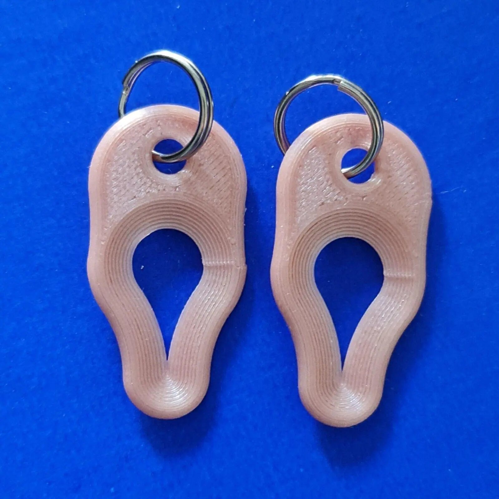 2 x Key Ring Tick Removal Tools Silk Rose Gold PLA Plastic dog cat horse human 3D Peak Print