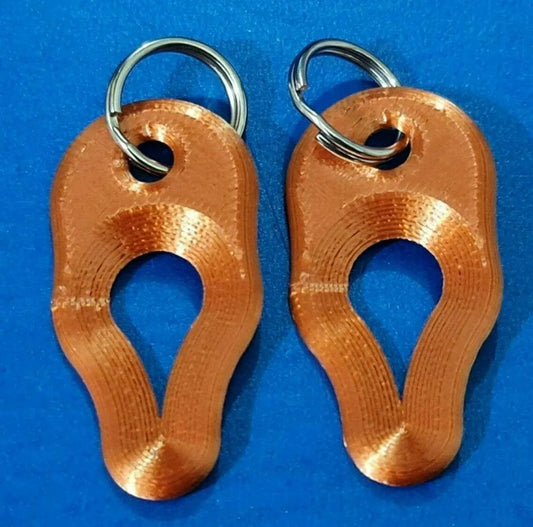 2 x Key Ring Tick Removal Tools Copper PLA Plastic Biodegradable, dog cat horse 3D Peak Print
