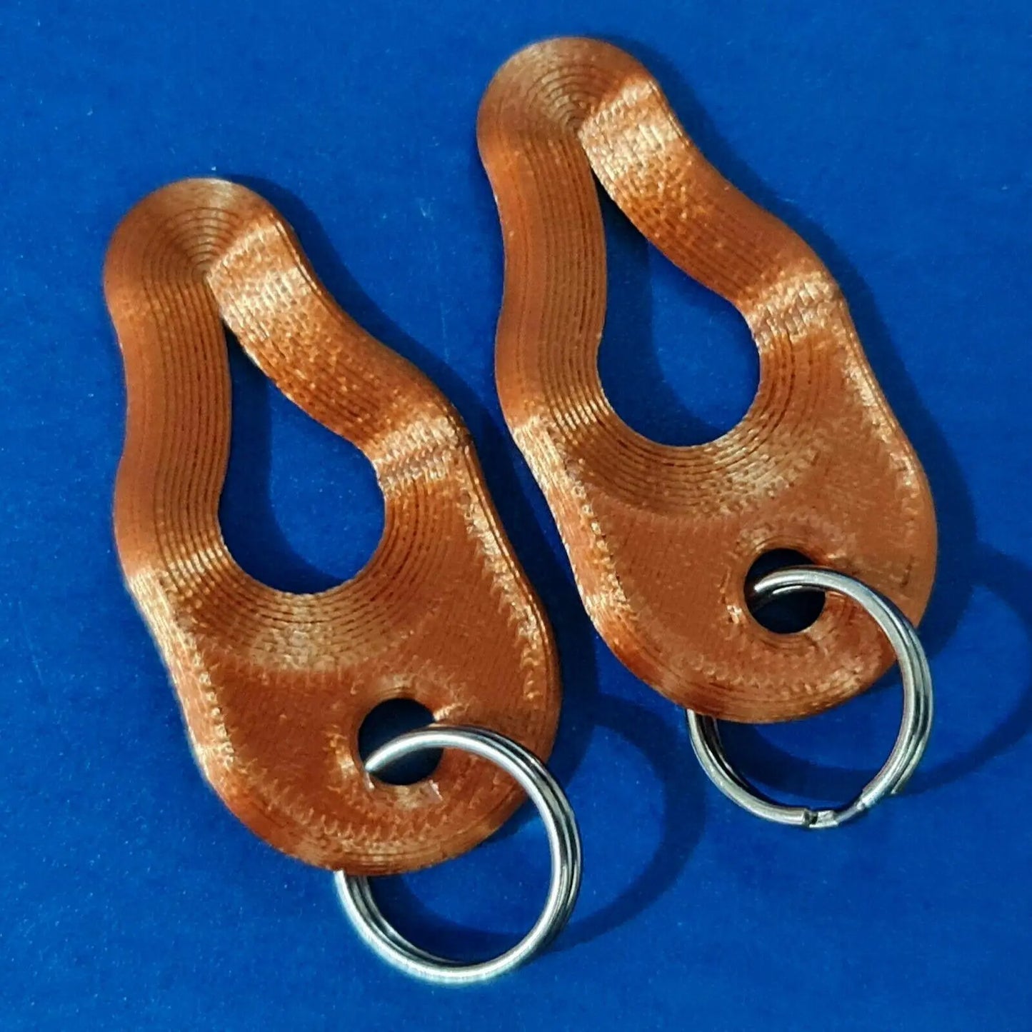 2 x Key Ring Tick Removal Tools Copper PLA Plastic Biodegradable, dog cat horse 3D Peak Print