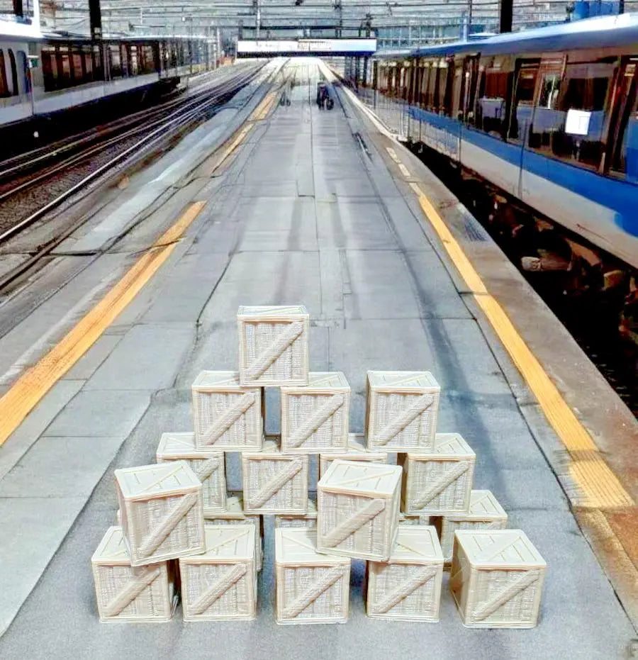 Wooden Crates 3ft Model Train Railway Station Freight New OO HO Gauge 20 Pack 3D Peak Print