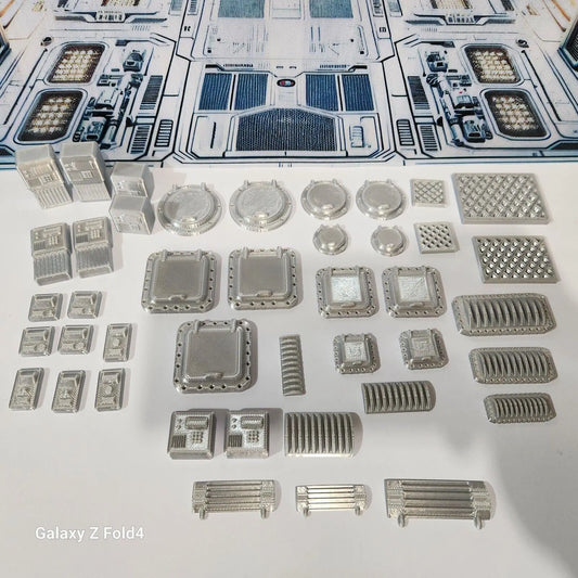 28mm Sci-Fi Greebles Kitbash Set: 42 pcs Cyberpunk Control Panels, Switches 3D Peak Print