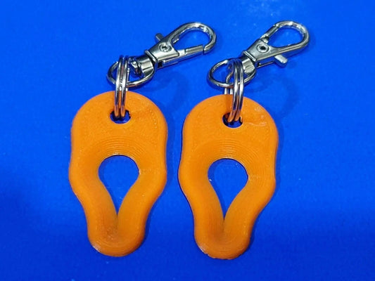 2 x Key Ring Tick Removal Tools Orange PLA Plastic Biodegradable, dog cat horse 3D Peak Print