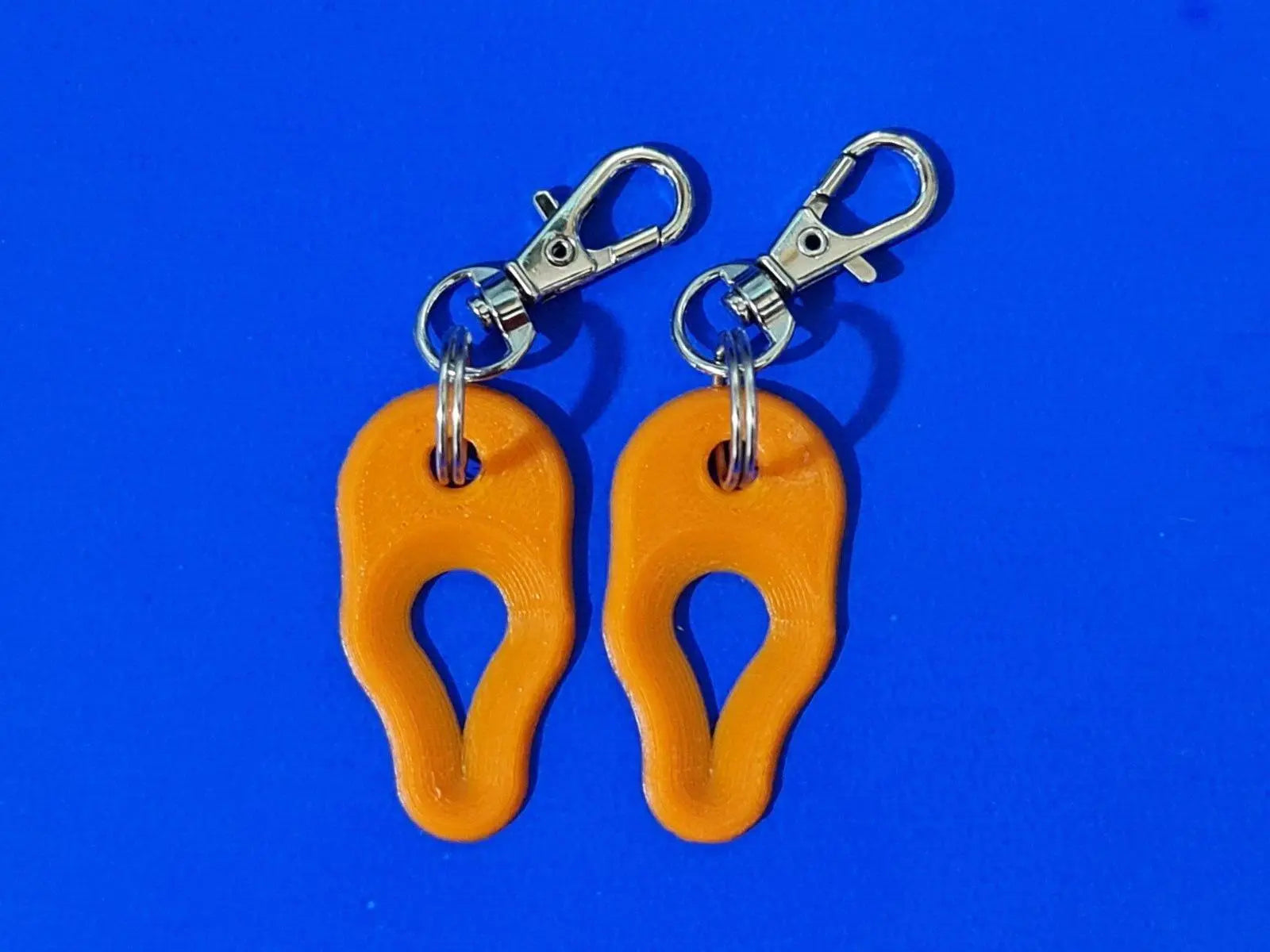 2 x Key Ring Tick Removal Tools Orange PLA Plastic Biodegradable, dog cat horse 3D Peak Print
