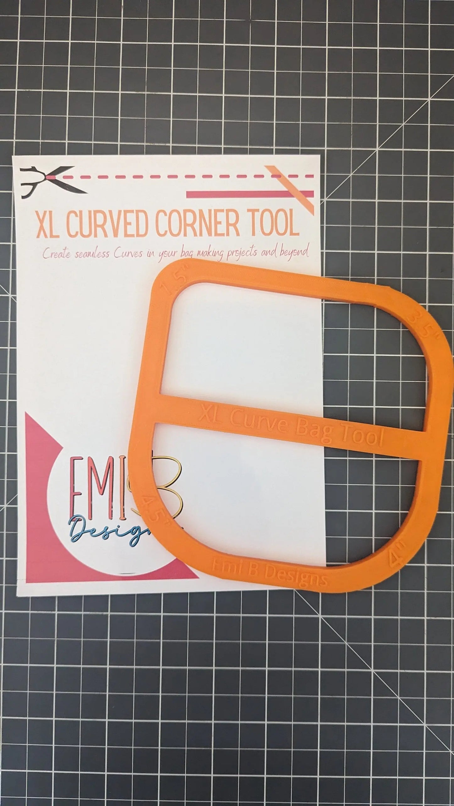XL Curved Corner Tool Curved Bag ruler Curved corner Tool Bag Making Ruler Bag Making Tool Make curved in your Sewing Projects 3D Peak Print