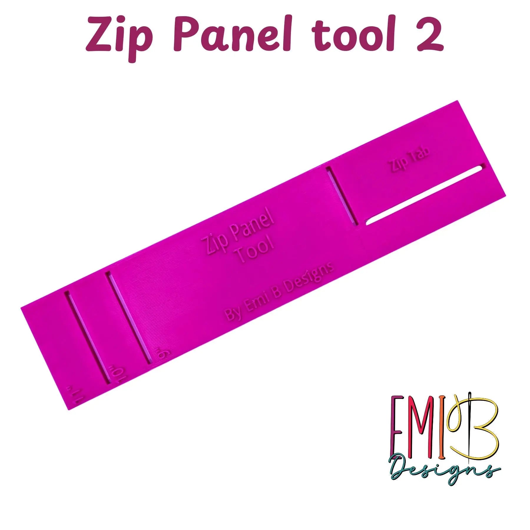 Zip Panel Tool size 2 Bag Making Tool Bag Making Ruler Make zip closures in your bag 3D Peak Print
