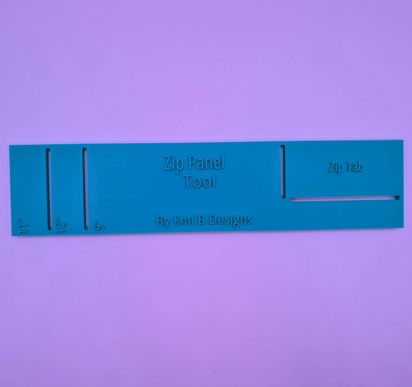 Zip Panel Tool size 2 Bag Making Tool Bag Making Ruler Make zip closures in your bag 3D Peak Print