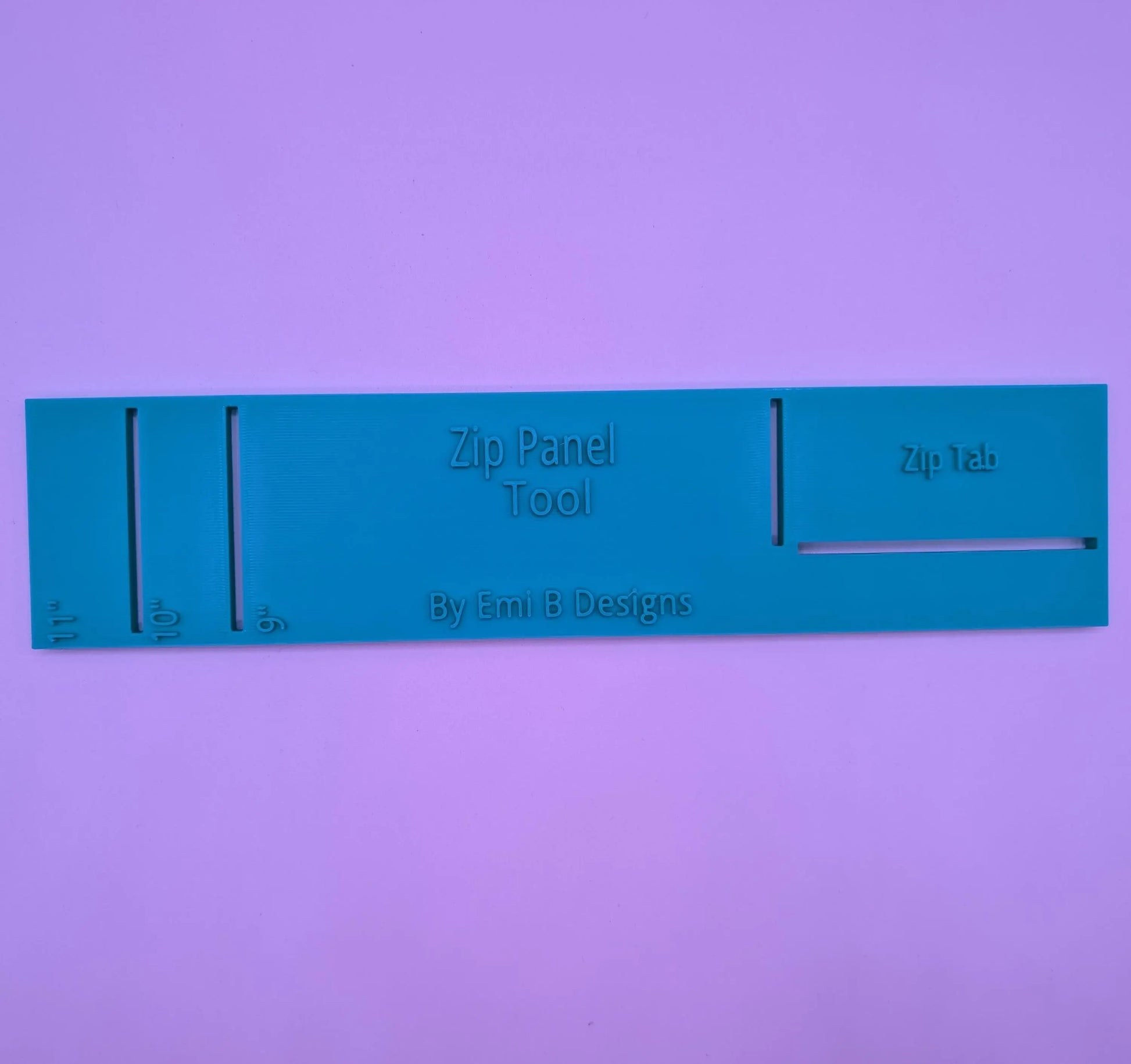 Zip Panel Tool size 2 Bag Making Tool Bag Making Ruler Make zip closures in your bag 3D Peak Print