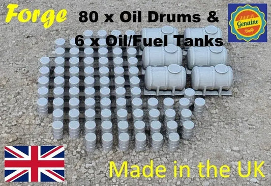 Oil Drums Oil Fuel Tanks x 80 : x 6 Model Railway Scenery TT Gauge 1:120 Scale Cavalier