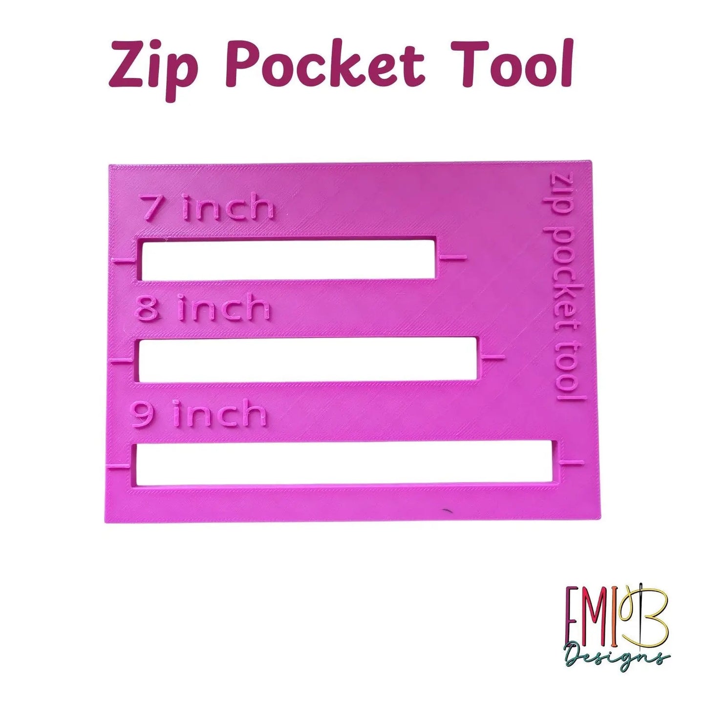 Zip Pocket Tool 2 Make your own Zip Pockets How to sew a zip pocket Zip tool 3D Peak Print