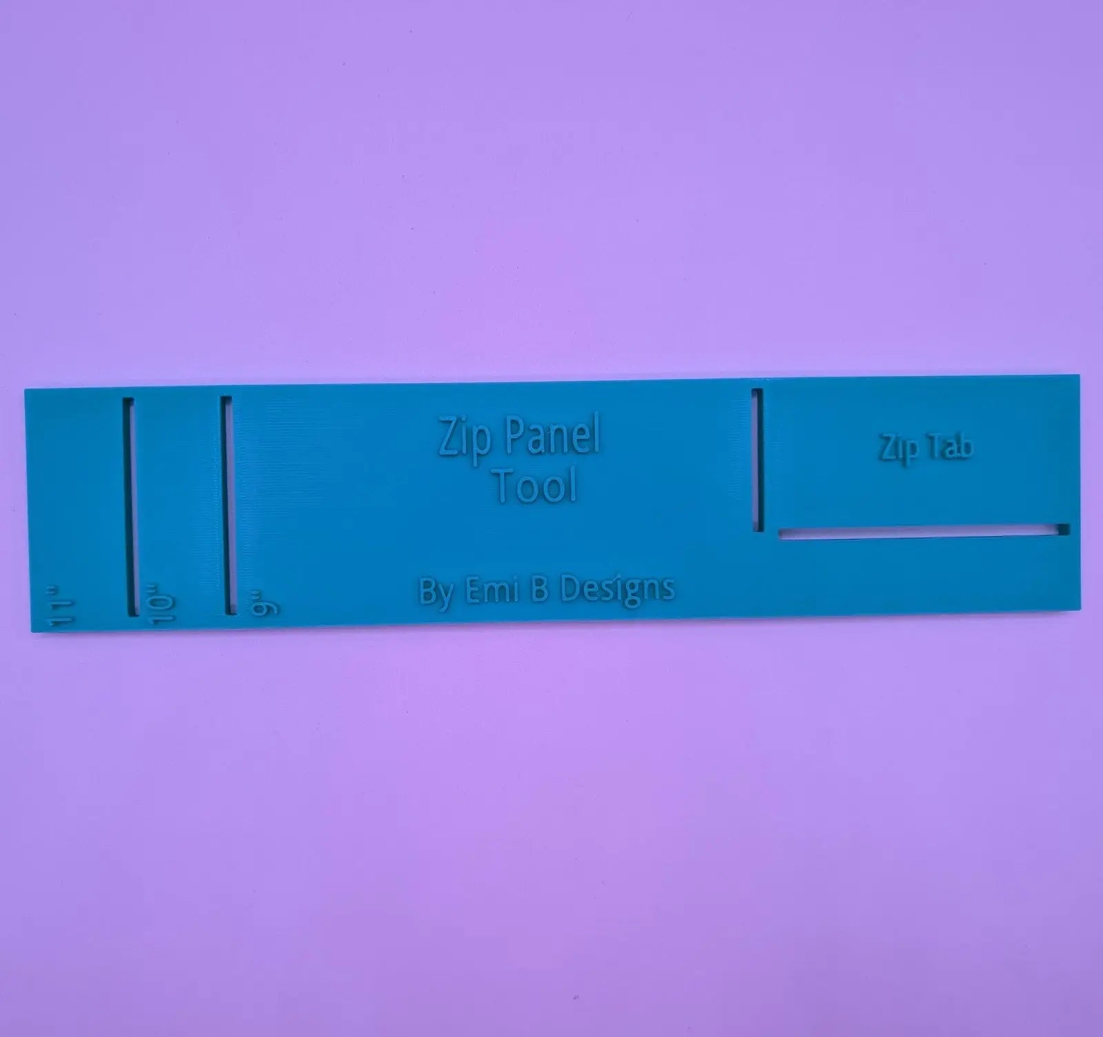 Zip Panel Tool size 2 Bag Making Tool Bag Making Ruler Make zip closures in 3D Peak Print