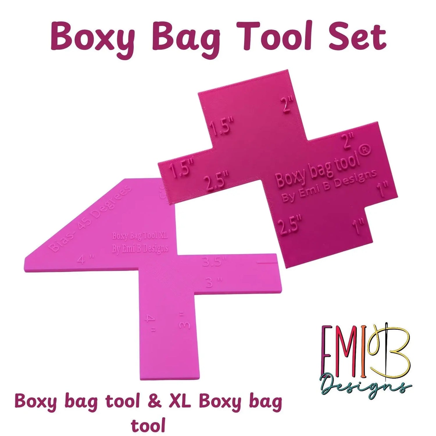 Boxy Bag tool Set Boxy bag tool and XL Boxy Bag Tool Includes both Bag Making 3D Peak Print