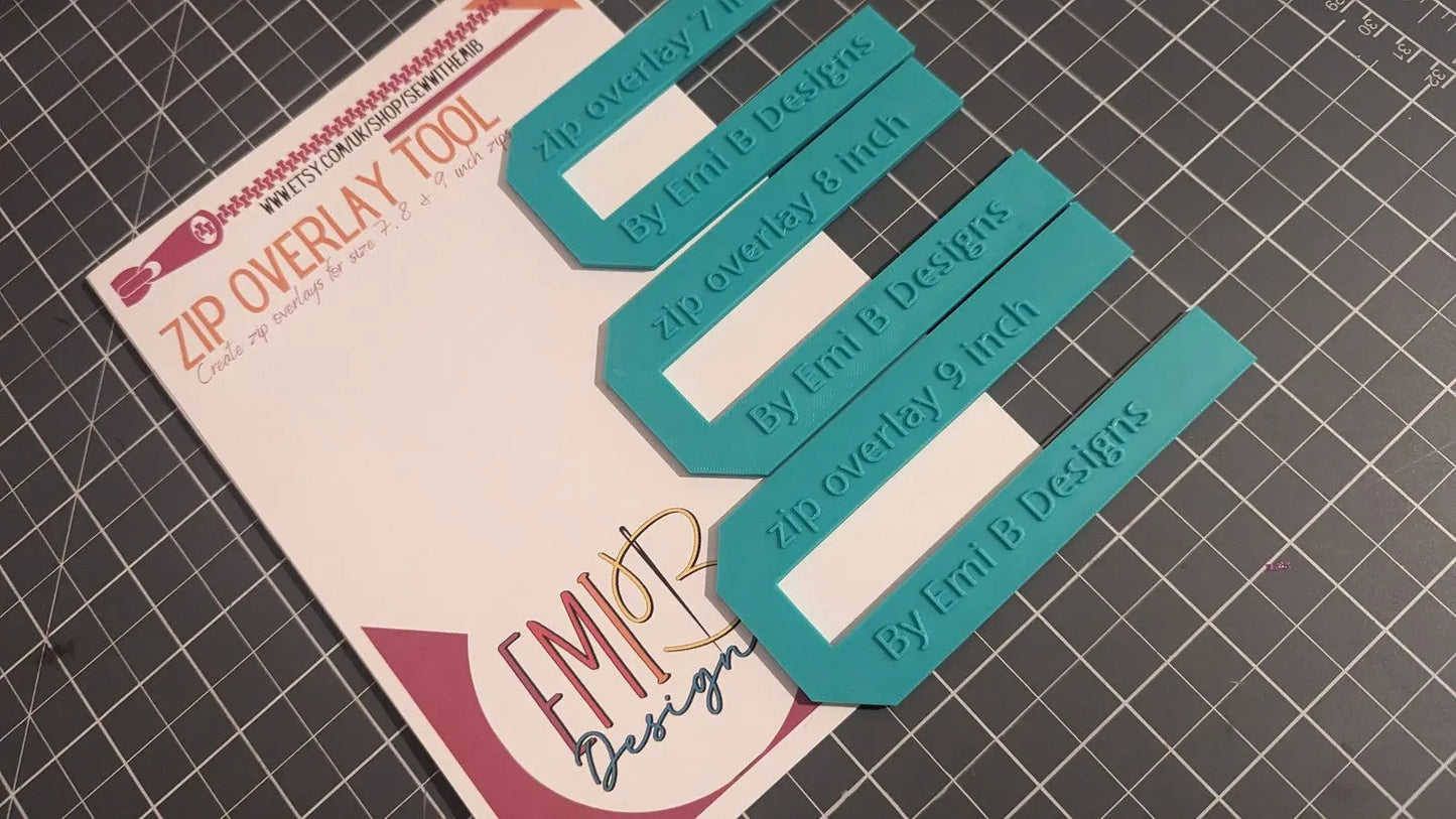 Zip overlay Tool Bag Making Tool Pack of 3 zip overlay templates. Hexagon zip 3D Peak Print