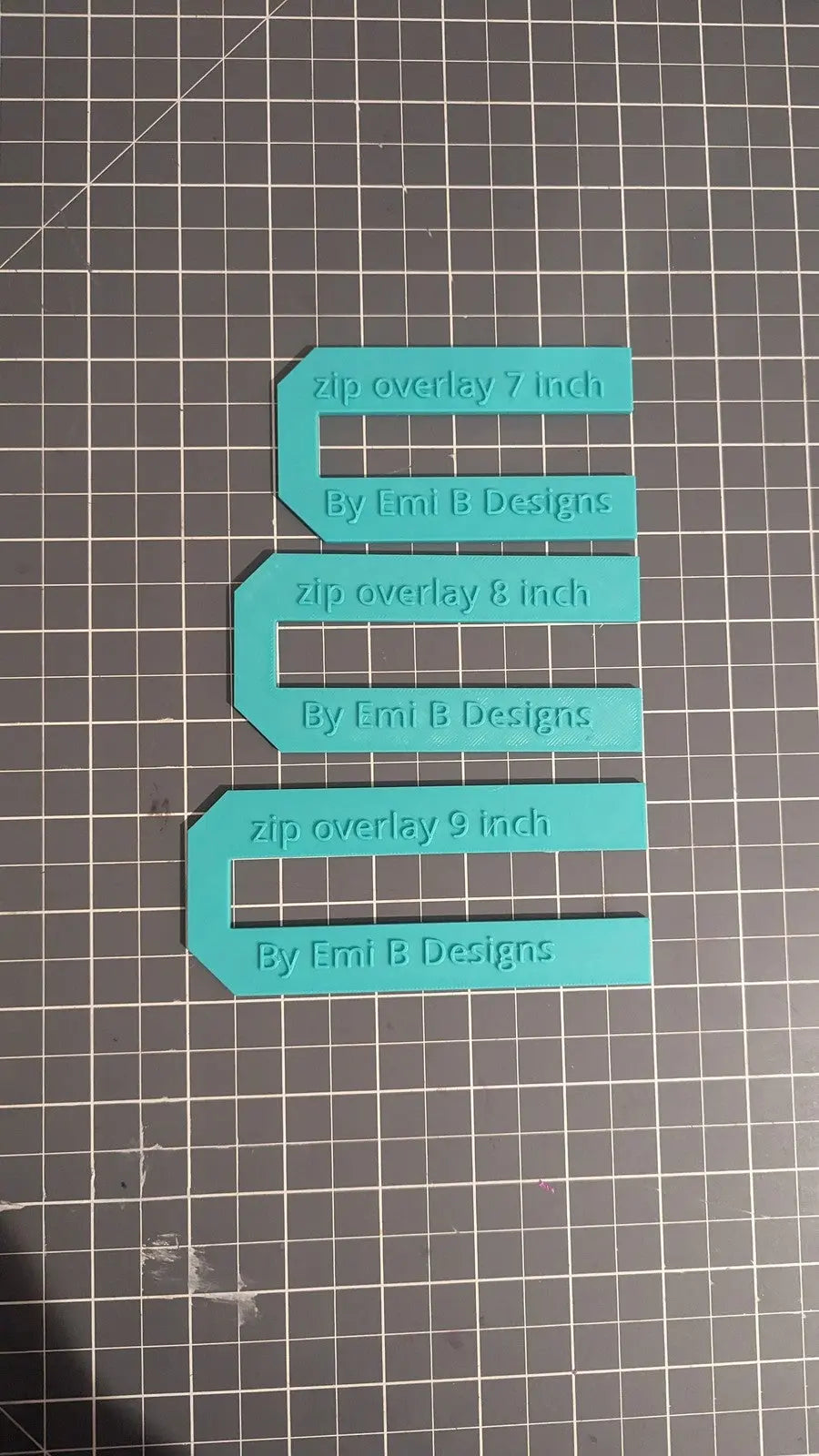 Zip overlay Tool Bag Making Tool Pack of 3 zip overlay templates. Hexagon zip 3D Peak Print