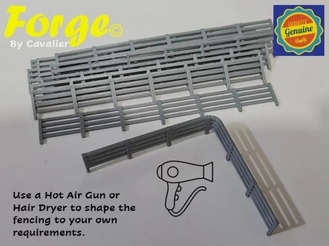 Fencing Railings OO Gauge 10 Pack Light Brown  1:76 Scale Model Train Railway Cavalier