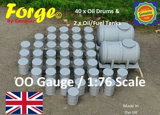 Oil Drums Oil Fuel Tanks x 40/2 Model Railway Scenery OO Gauge 1:76 Scale Cavalier