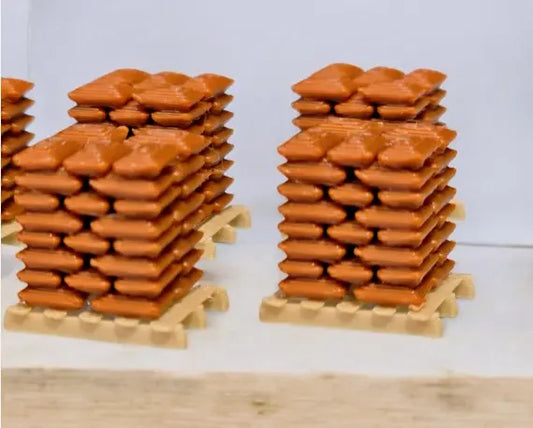 Stack of Brown Sacks 1:24 Scale Model Diorama (4 Pack) Pallets not included 3D Peak Print
