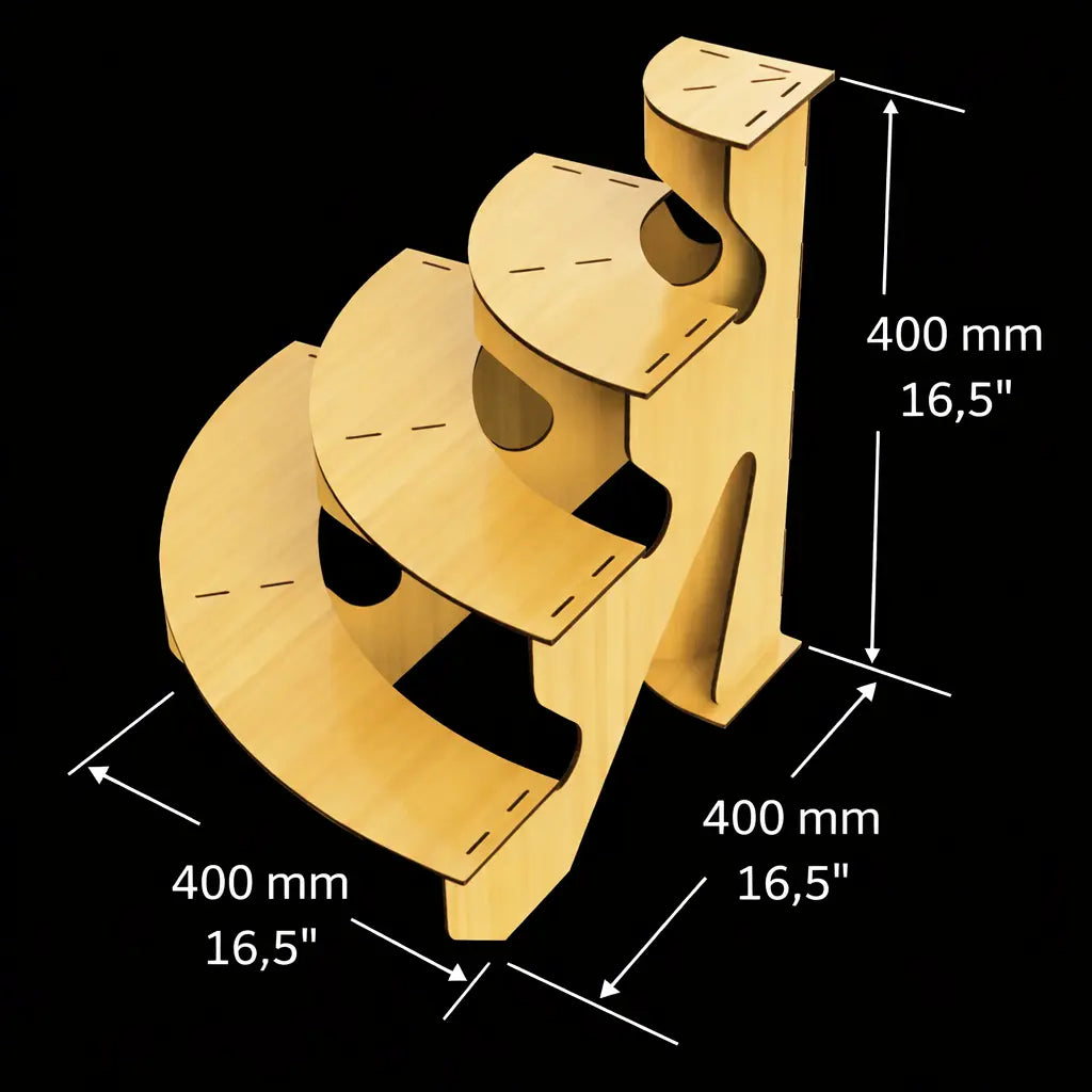 Display Stand 4 Tier MDF Modular Straight & Curved Sets Flat Pack Unbranded