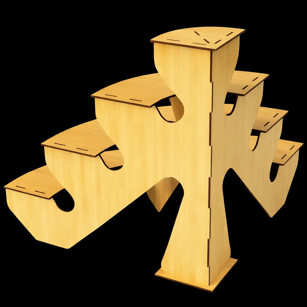 Display Stand 4 Tier MDF Modular Straight & Curved Sets Flat Pack Unbranded