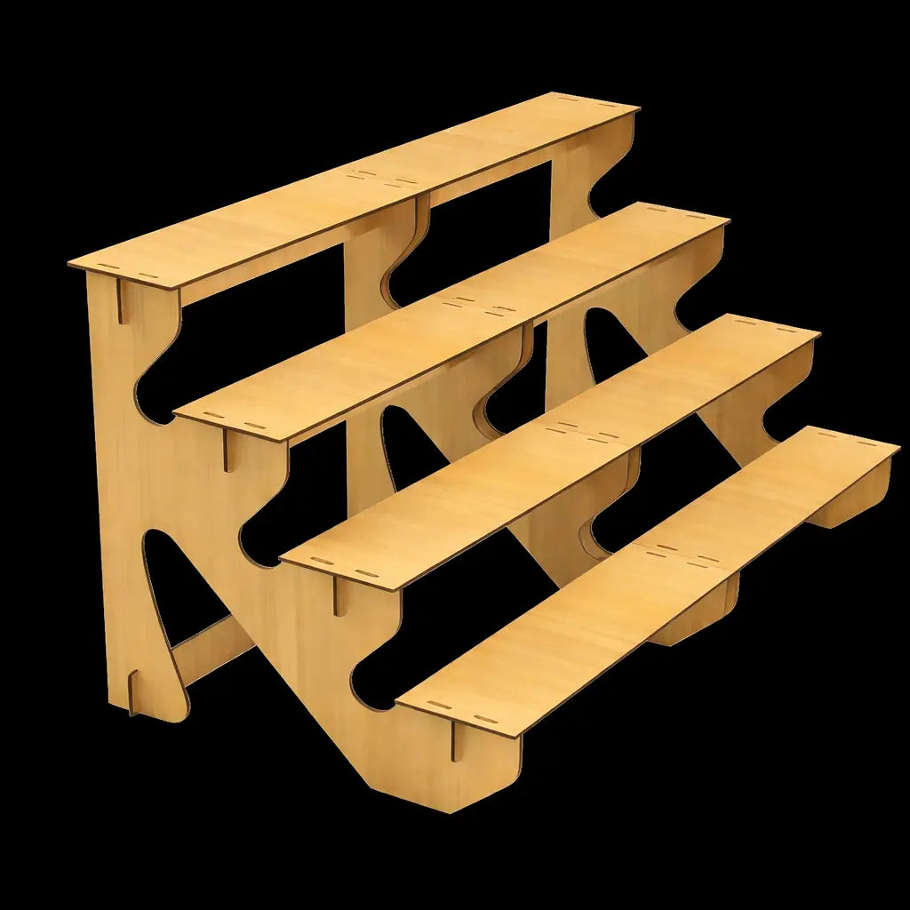 Display Stand 4 Tier MDF Modular Straight & Curved Sets Flat Pack Unbranded