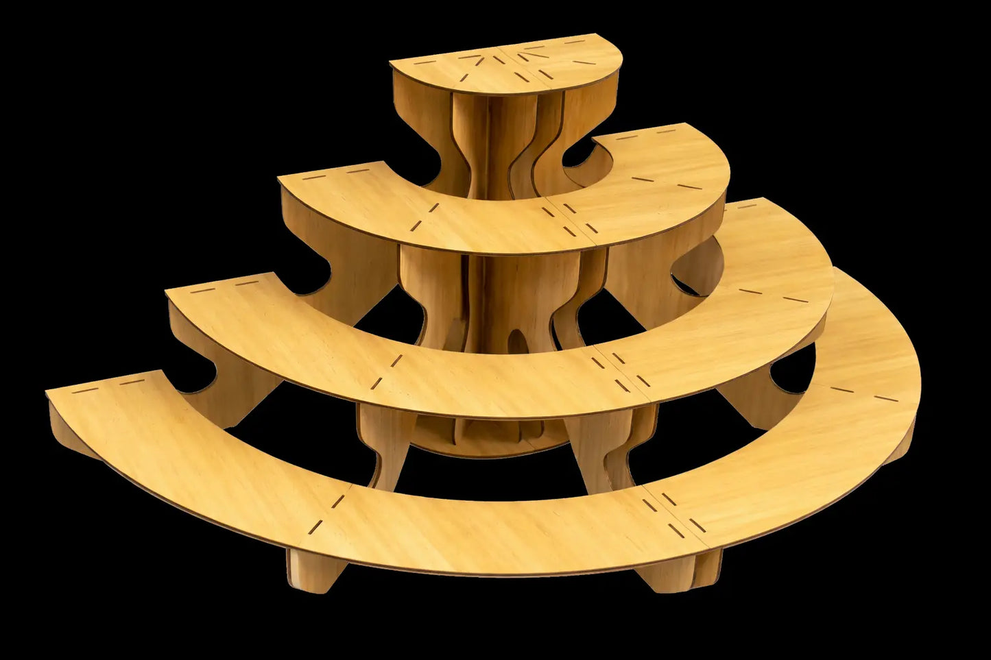 Display Stand 4 Tier MDF Modular Straight & Curved Sets Flat Pack Unbranded