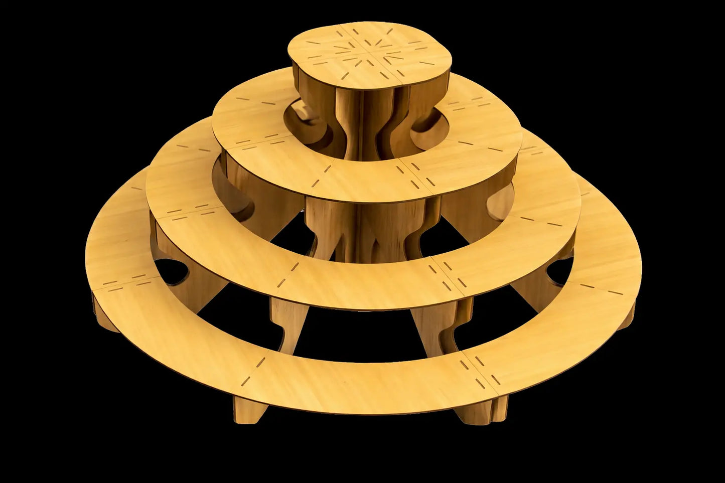 Display Stand 4 Tier MDF Modular Straight & Curved Sets Flat Pack Unbranded