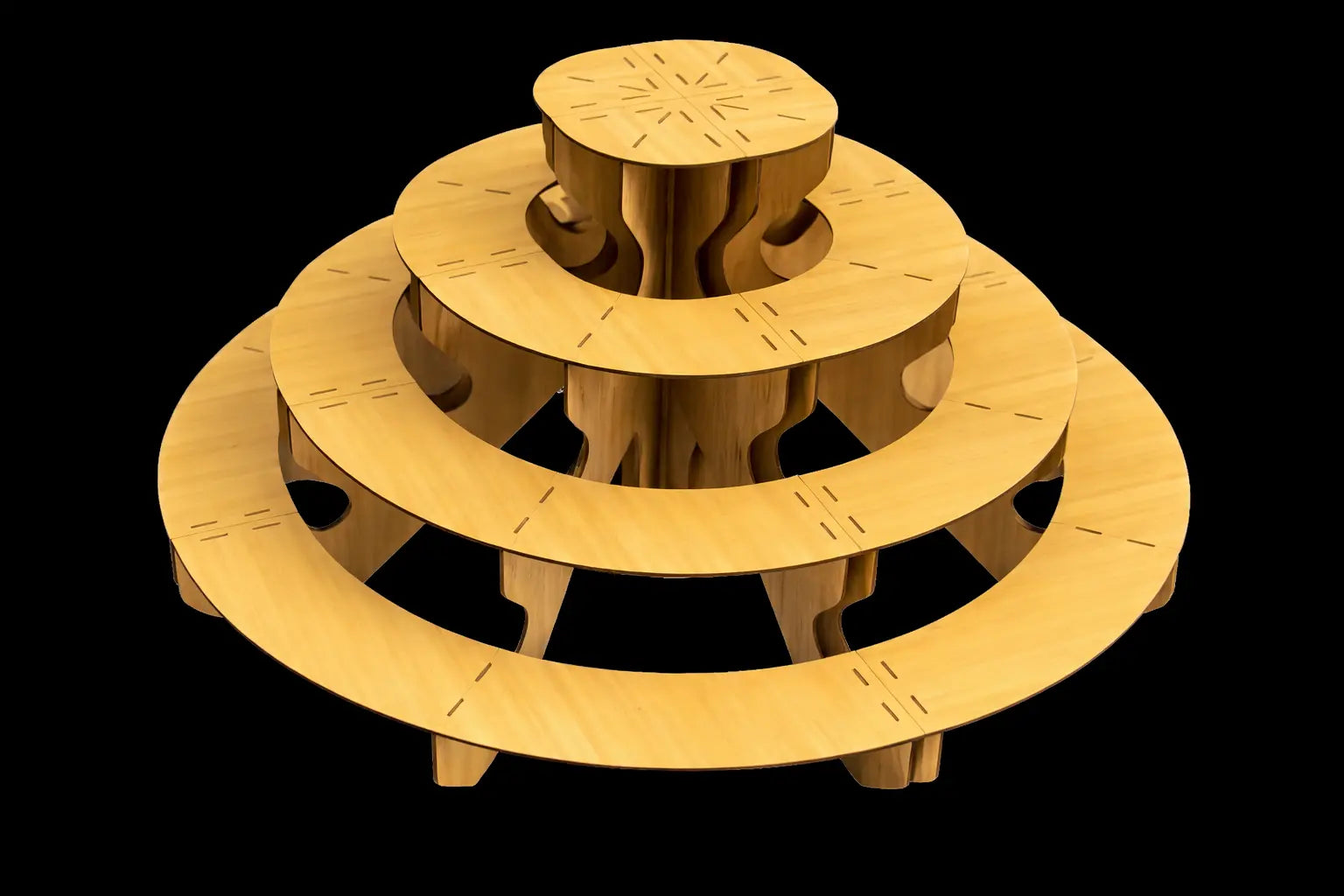 Display Stand 4 Tier MDF Modular Straight & Curved Sets Flat Pack Unbranded