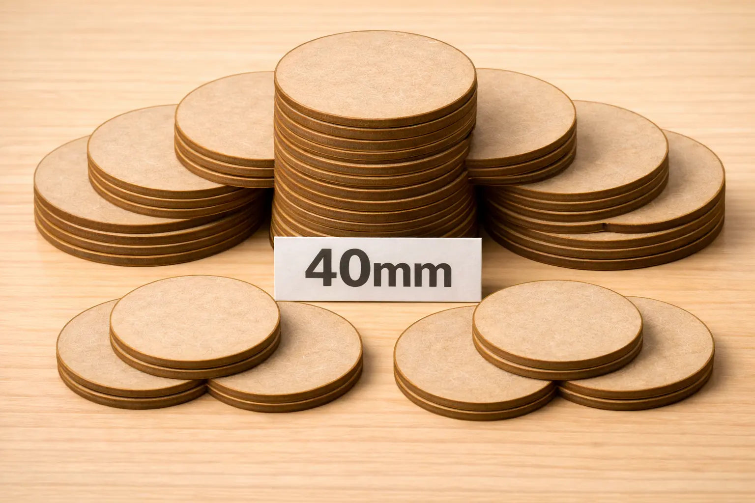 Wargaming Bases MDF  25mm–50mm Laser Cut Round Bases Tabletop Gaming 3D Peak Print