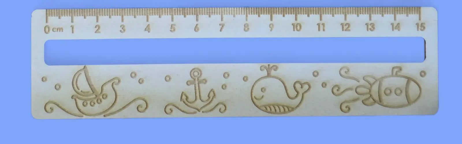 Wooden Ruler Bookmark 15cm Laser Engraved Ply Cute Design Gift for Kids FORGE