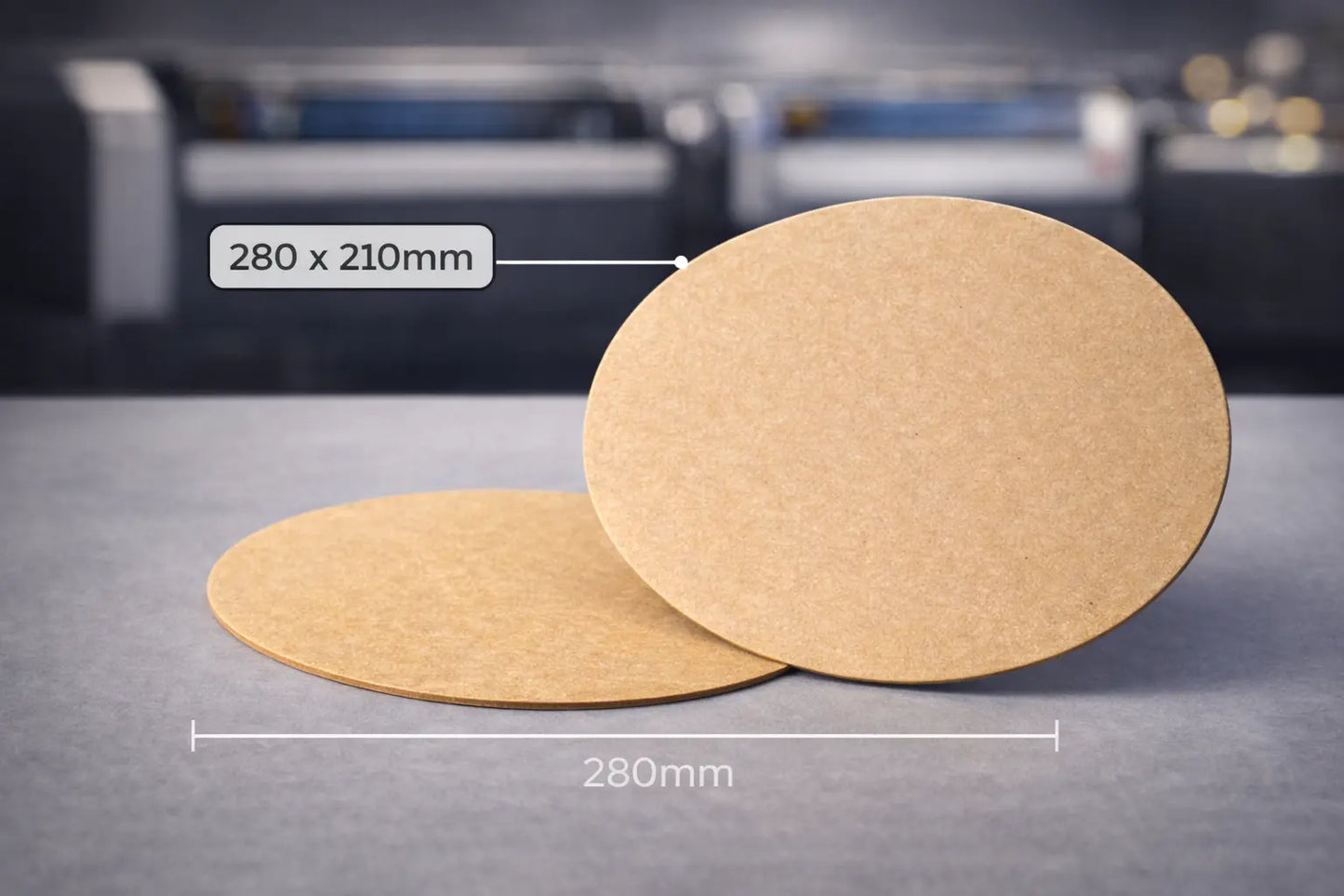 210 x 280mm Oval MDF Base 3mm THICK Premium Medite MDF Precision Laser Cut 3D Peak Print