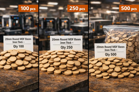 20mm Round Premium MDF Bases 3mm Thick Miniatures Tabletop Games UK 3D Peak Print