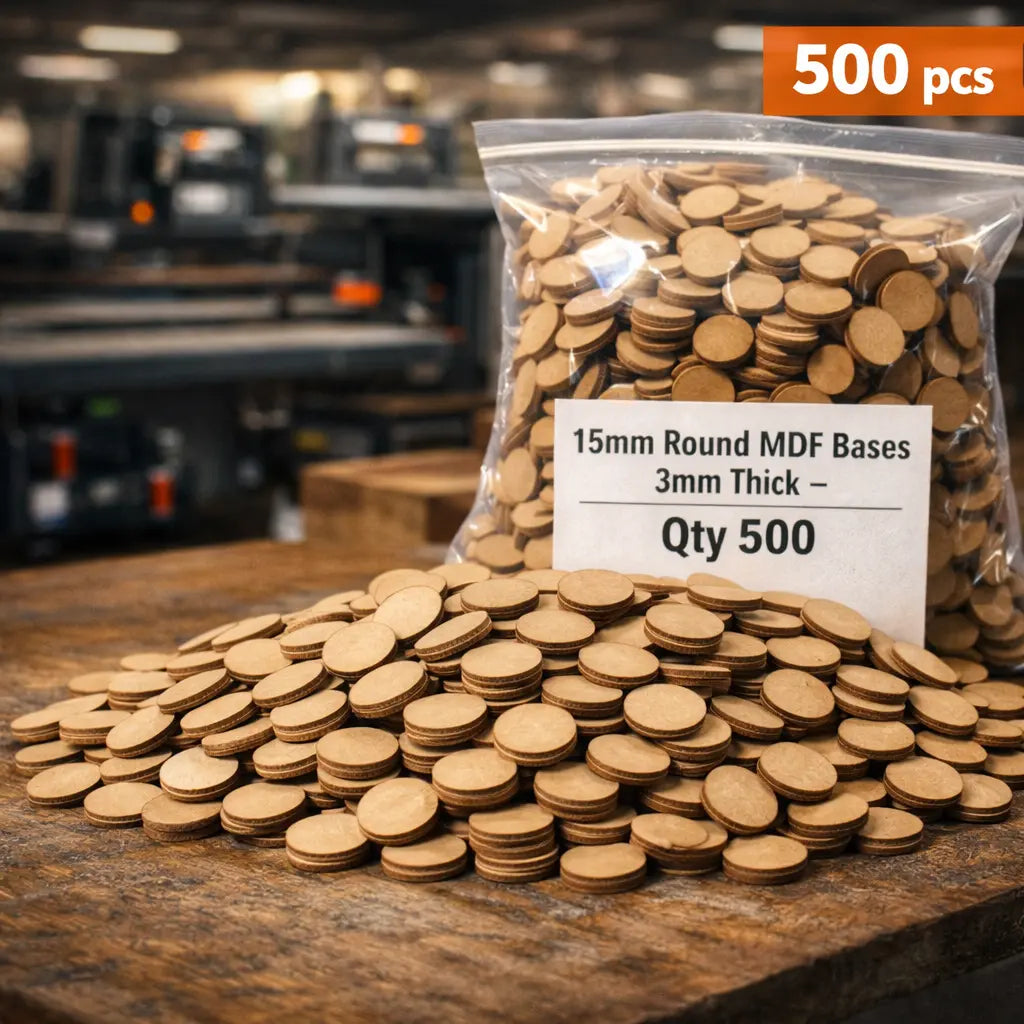 15mm Round Premium MDF Bases 3mm Thick Miniatures Tabletop Games UK 3D Peak Print