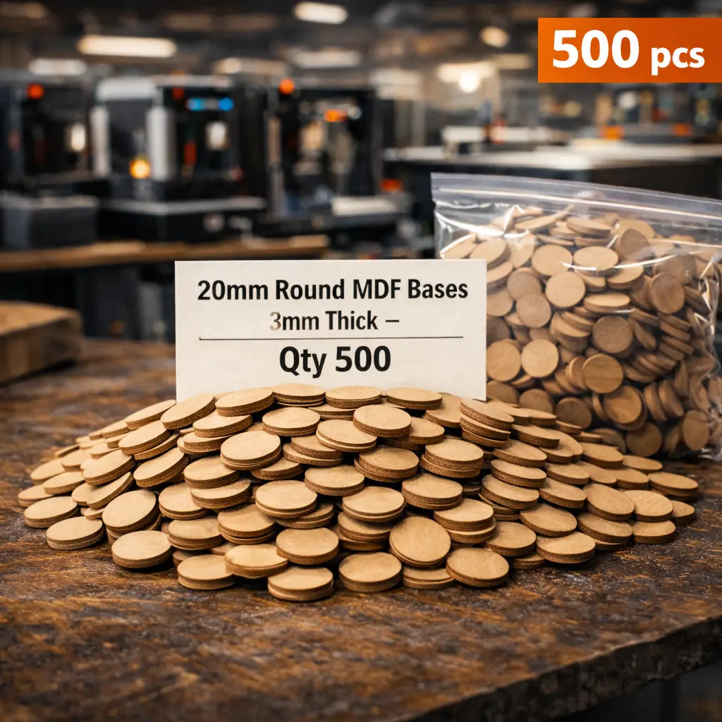 20mm Round Premium MDF Bases 3mm Thick Miniatures Tabletop Games UK 3D Peak Print