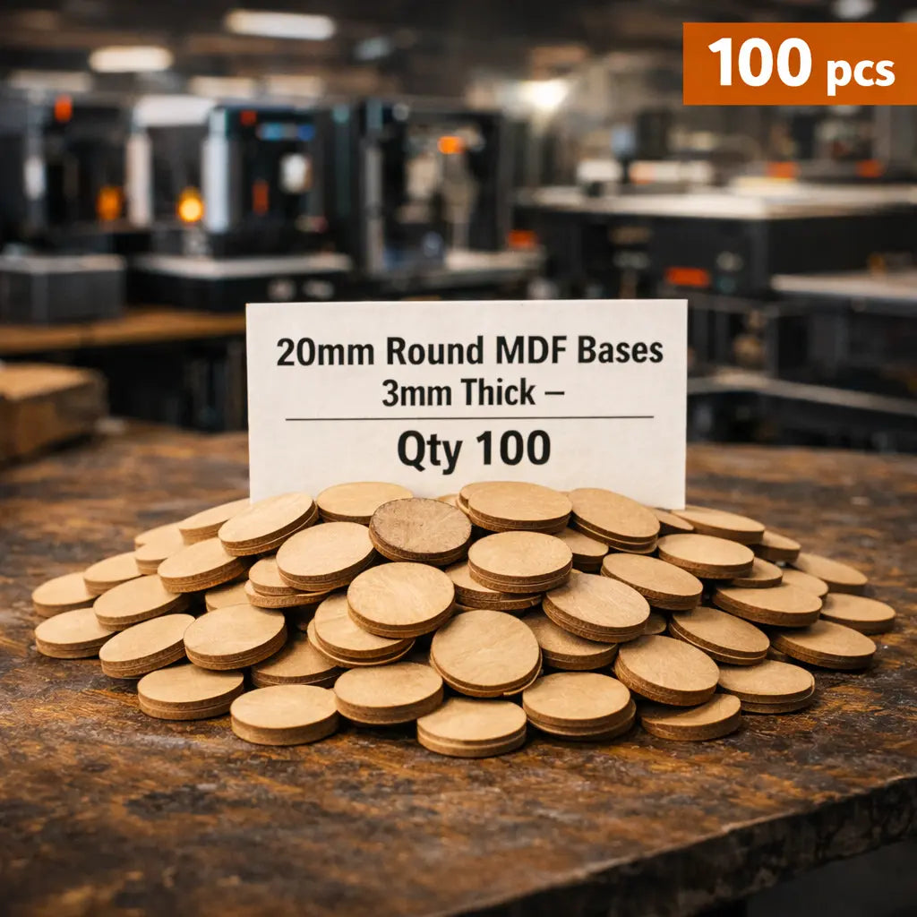 20mm Round Premium MDF Bases 3mm Thick Miniatures Tabletop Games UK 3D Peak Print