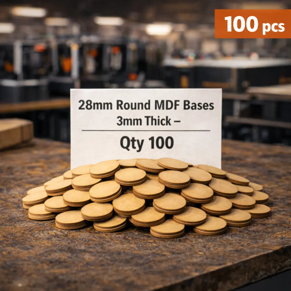 28mm Round Premium MDF Bases 3mm Thick Miniatures Tabletop Games UK 3D Peak Print