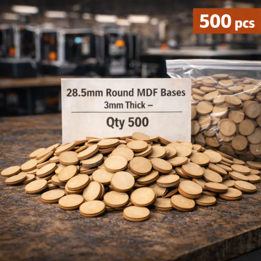 28.5mm Round Premium MDF Bases 3mm Thick Miniatures Tabletop Games UK 3D Peak Print