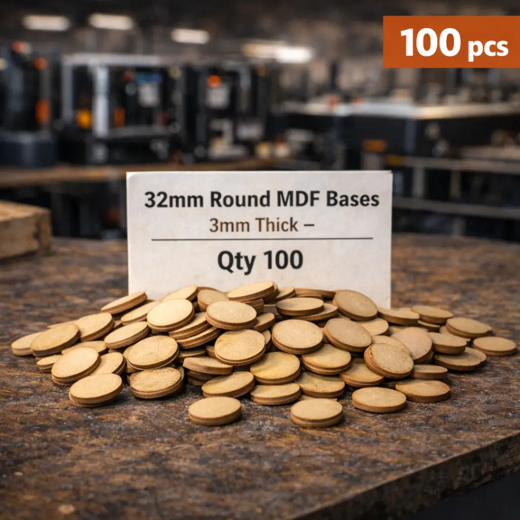 32mm Round Premium MDF Bases 3mm Thick Miniatures Tabletop Games UK 3D Peak Print