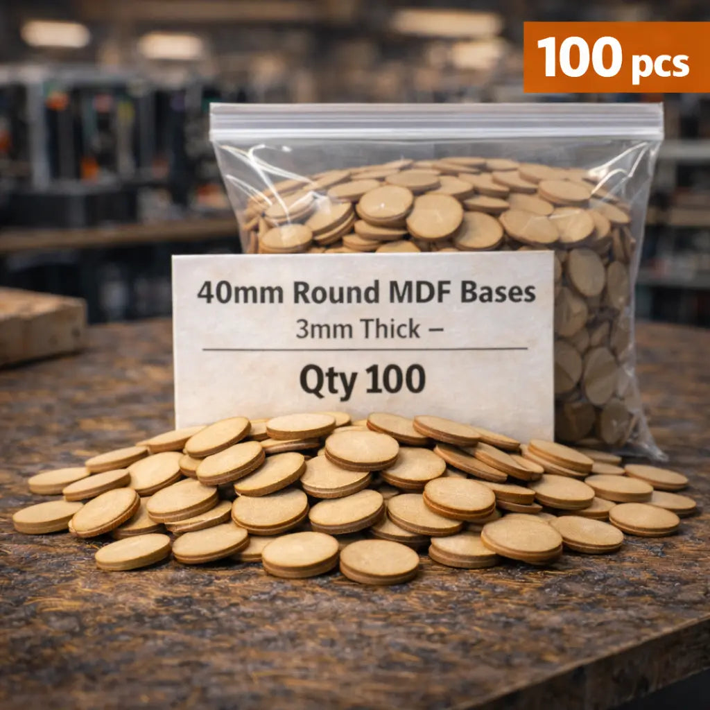 40mm Round MDF Bases 3mm Thick Wargaming Miniatures Tabletop Games UK 3D Peak Print