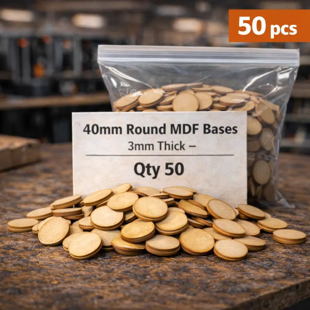 40mm Round MDF Bases 3mm Thick Wargaming Miniatures Tabletop Games UK 3D Peak Print
