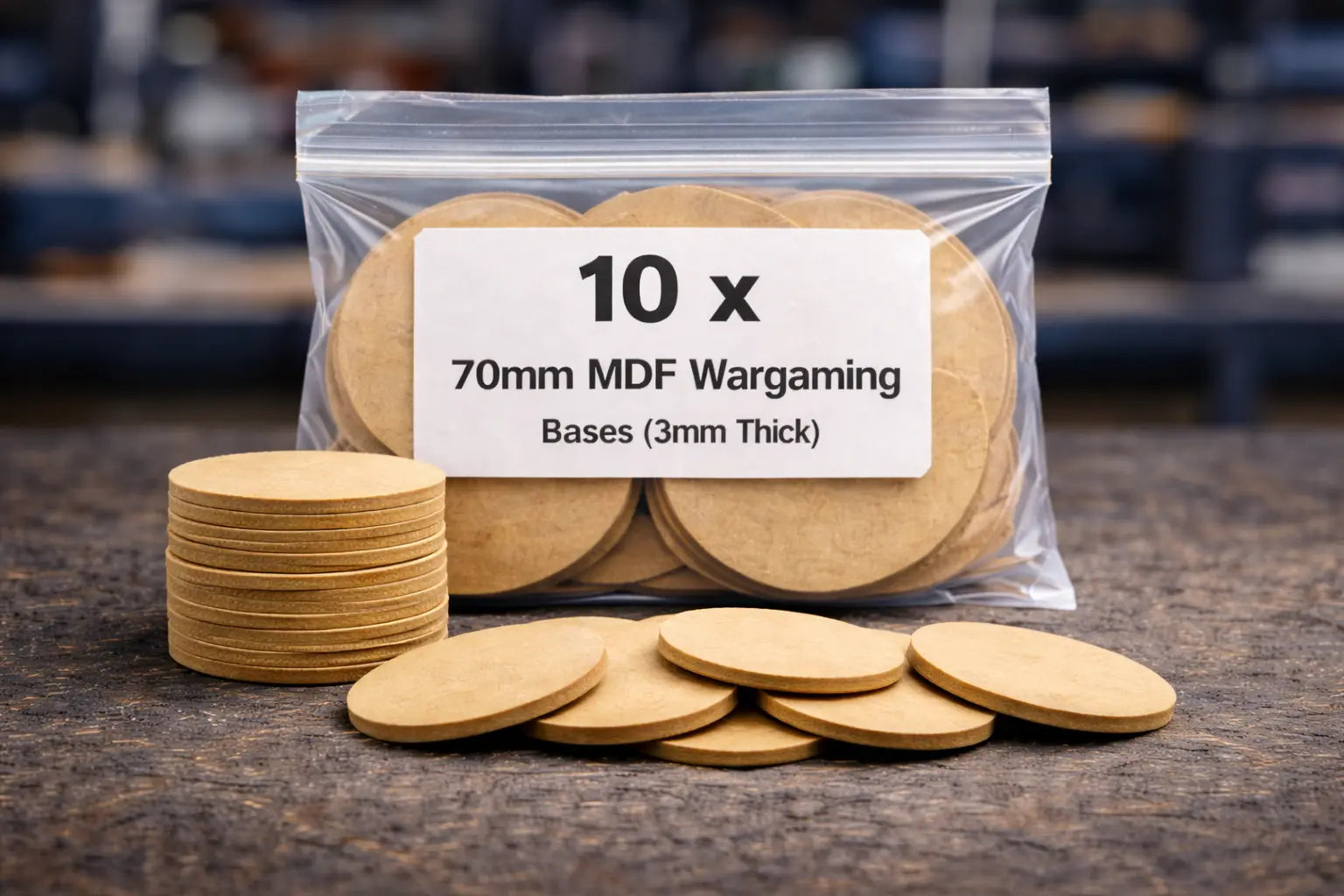 70mm Round MDF Bases 3mm Thick Wargaming Miniatures Tabletop Games UK 3D Peak Print