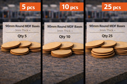 90mm Round MDF Bases 3mm Thick Wargaming Miniatures Tabletop Games UK 3D Peak Print