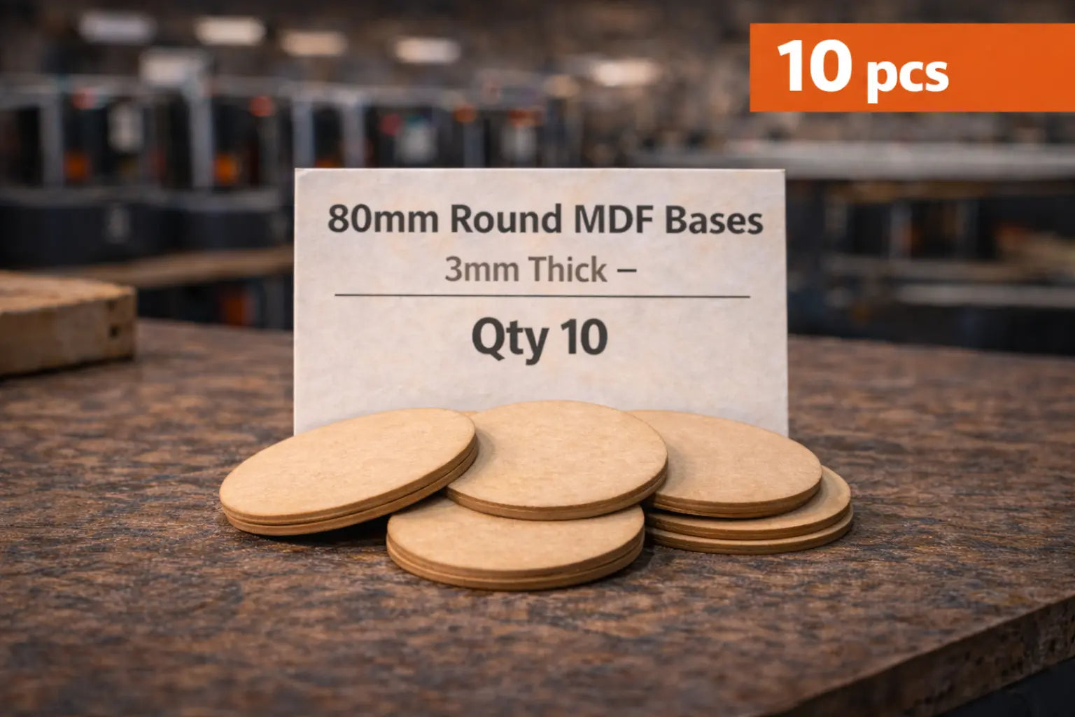 80mm Round MDF Bases 3mm Thick Wargaming Miniatures Tabletop Games UK 3D Peak Print