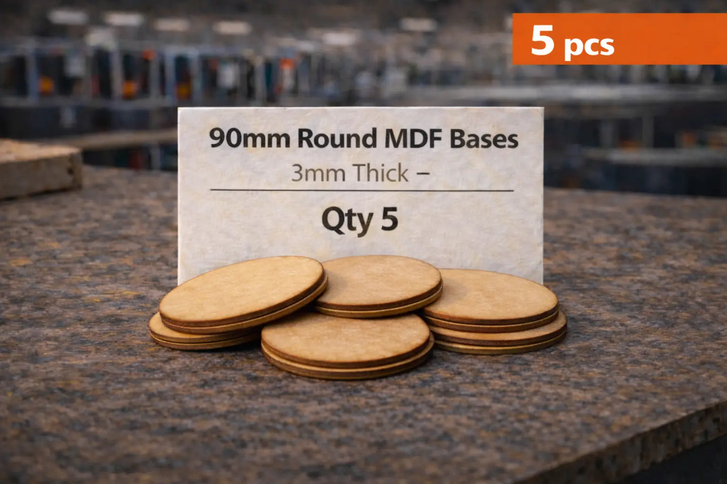 90mm Round MDF Bases 3mm Thick Wargaming Miniatures Tabletop Games UK 3D Peak Print