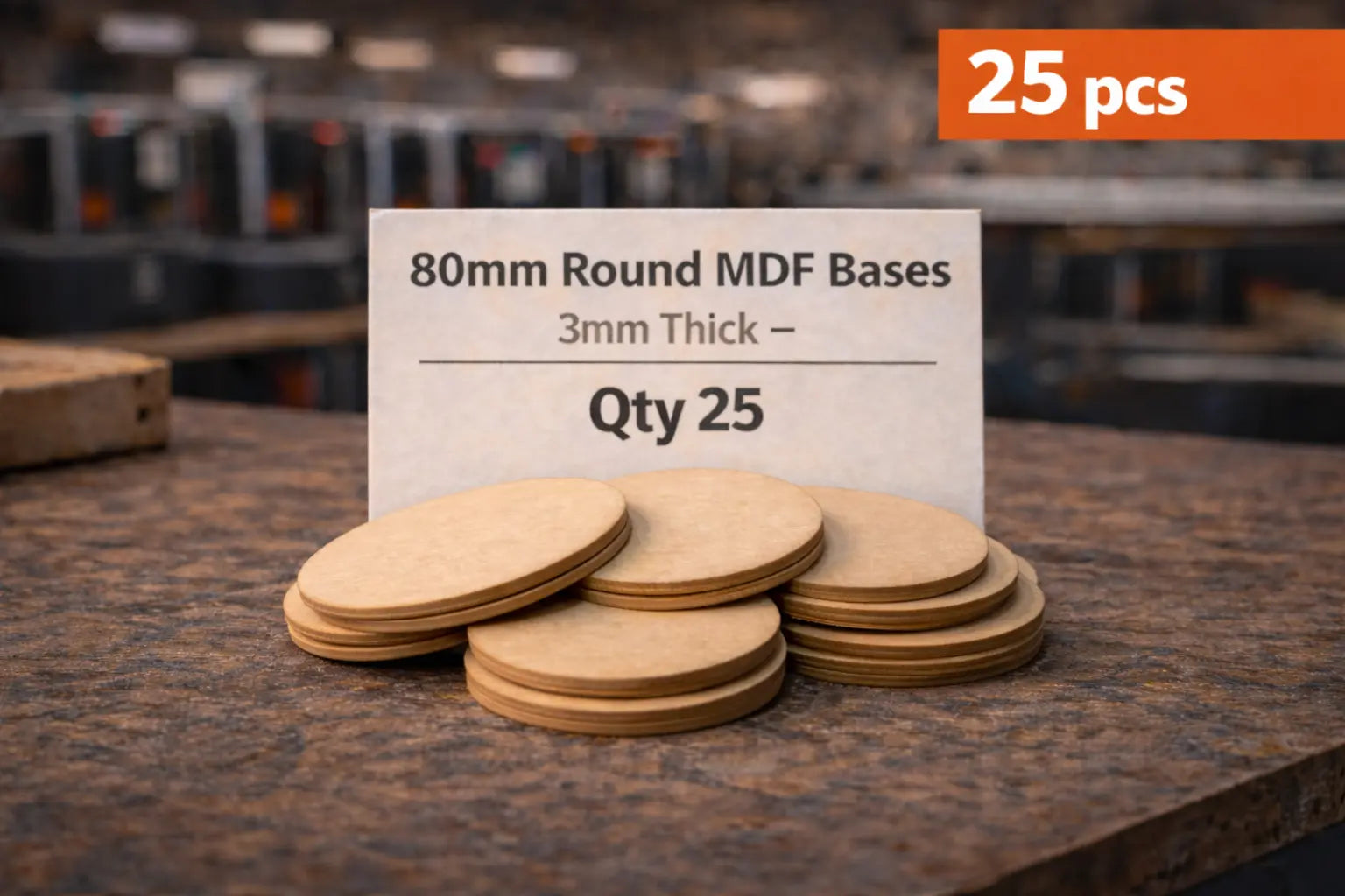 80mm Round MDF Bases 3mm Thick Wargaming Miniatures Tabletop Games UK 3D Peak Print