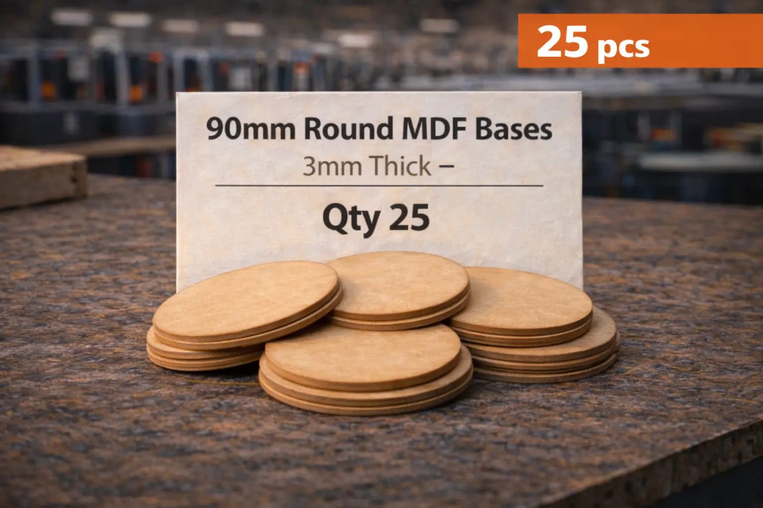 90mm Round MDF Bases 3mm Thick Wargaming Miniatures Tabletop Games UK 3D Peak Print
