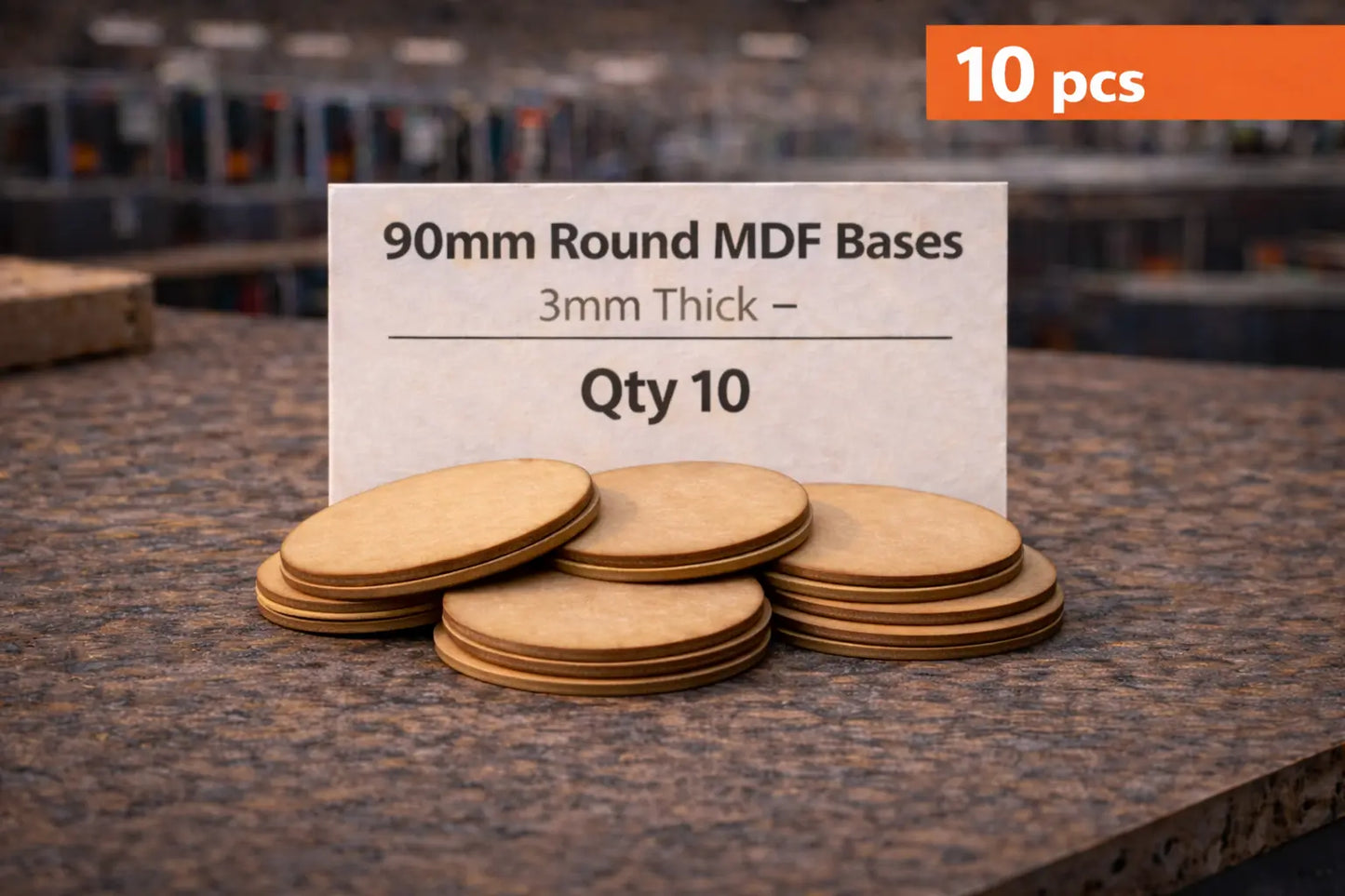 90mm Round MDF Bases 3mm Thick Wargaming Miniatures Tabletop Games UK 3D Peak Print