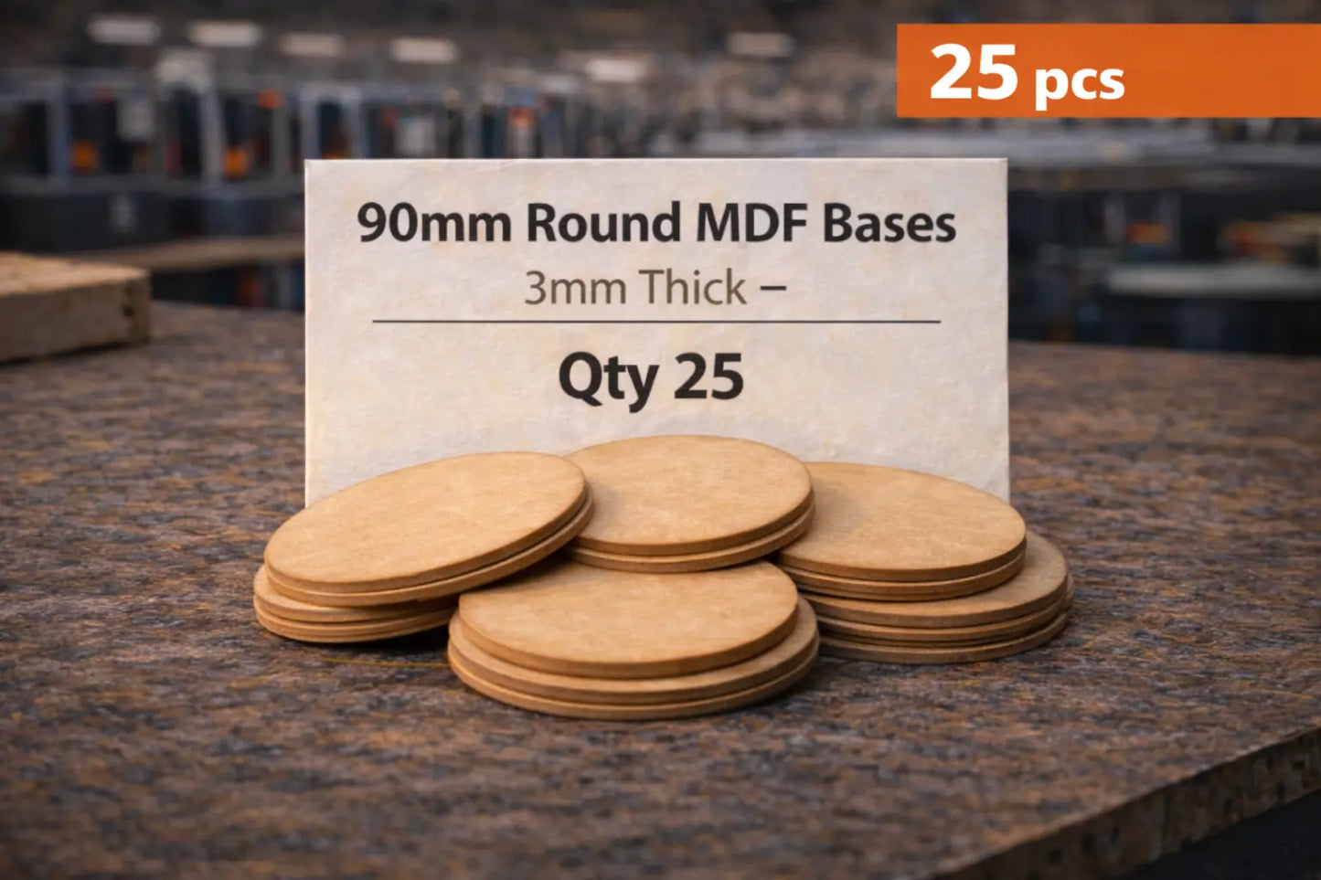 90mm Round MDF Bases 3mm Thick Wargaming Miniatures Tabletop Games UK 3D Peak Print