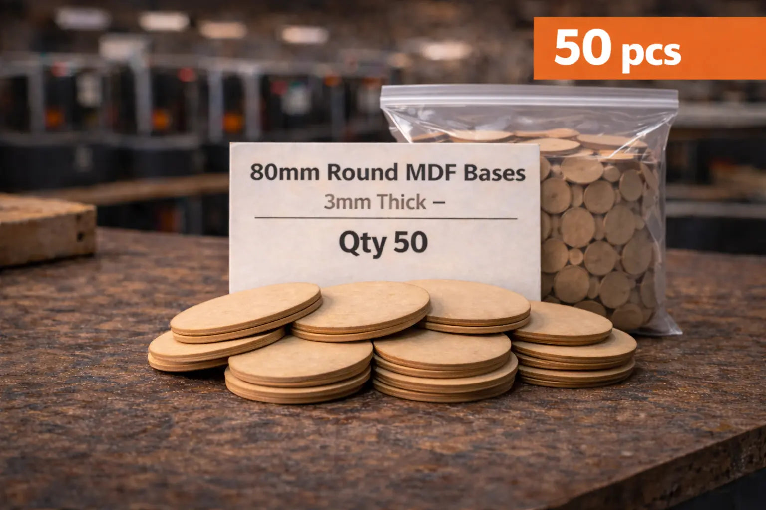 80mm Round MDF Bases 3mm Thick Wargaming Miniatures Tabletop Games UK 3D Peak Print
