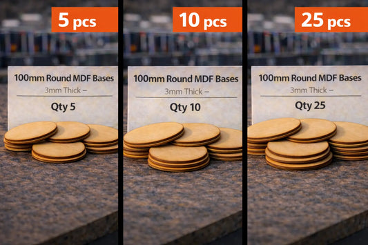 100mm Round MDF Bases 3mm Thick Wargaming Miniatures Tabletop Games UK 3D Peak Print